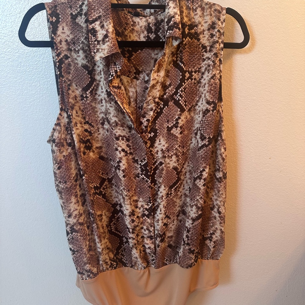 Express Snake Print Sleeveless Blouse Bodysuit